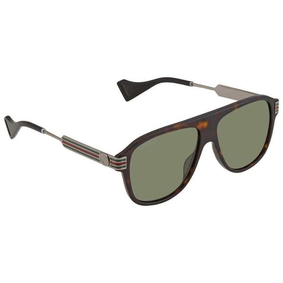 NEW Gucci Green and Havana Square Men's Sunglasses - Picture 1 of 4